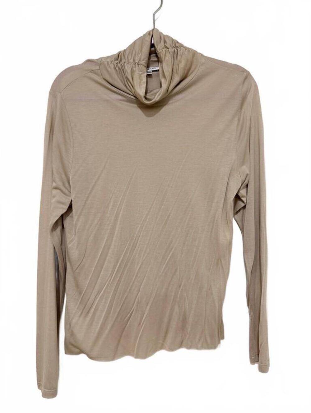 Pendleton XL Beige Long Sleeve Turtleneck Shirt Sheer Thin Fabric